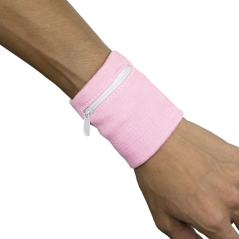 17. Zipper Sports Wristband Wallet Pouch Pink - Sweatband