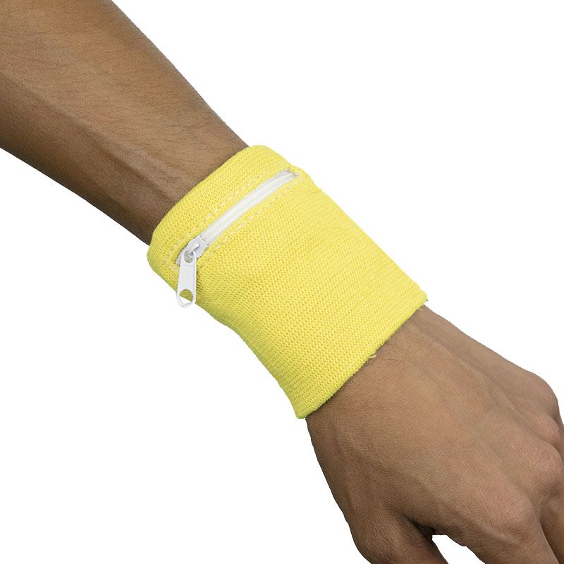 23. Zipper Sports Wristband Wallet Pouch Yellow - Pocket