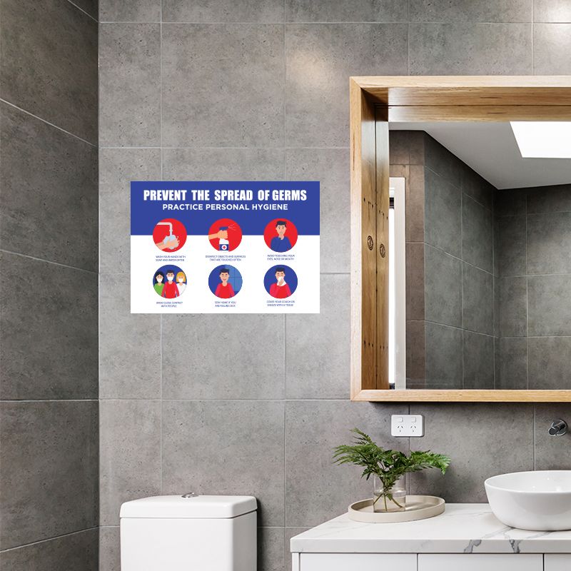Prevent The Spread of Germs Infographic Stickers - Social Distancing
