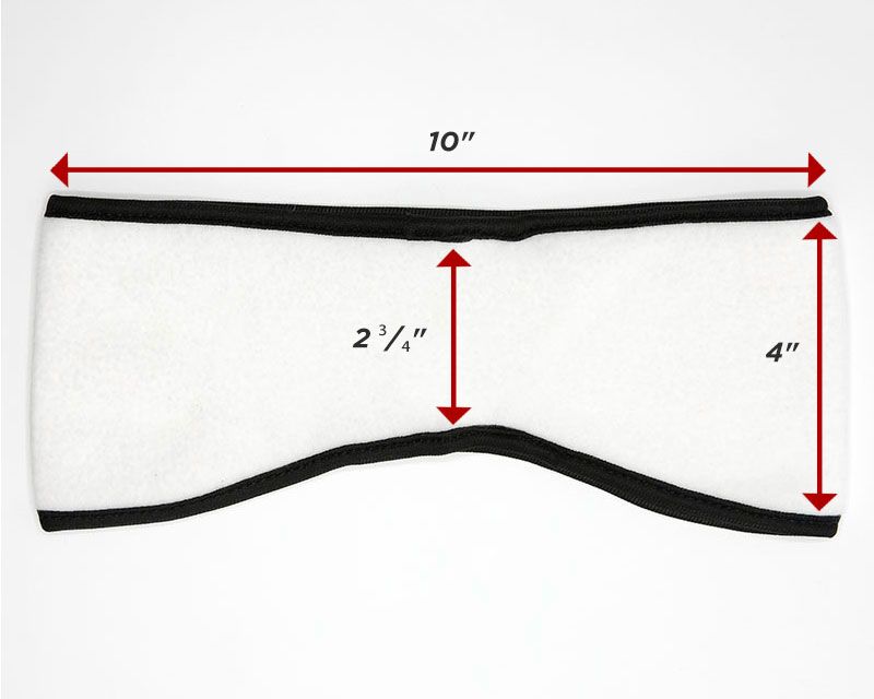 Custom Printed Fleece Ear Warmer Headbands_Size Reference Chart - Headbands