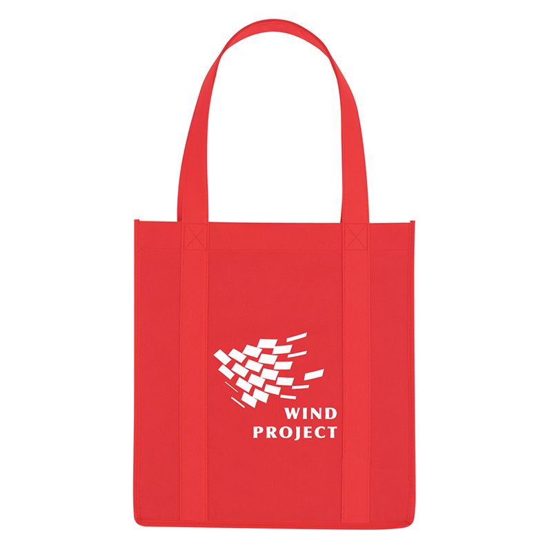 Red - Non-Woven Avenue Shopper Tote Bags - Printed - Budget Shopper