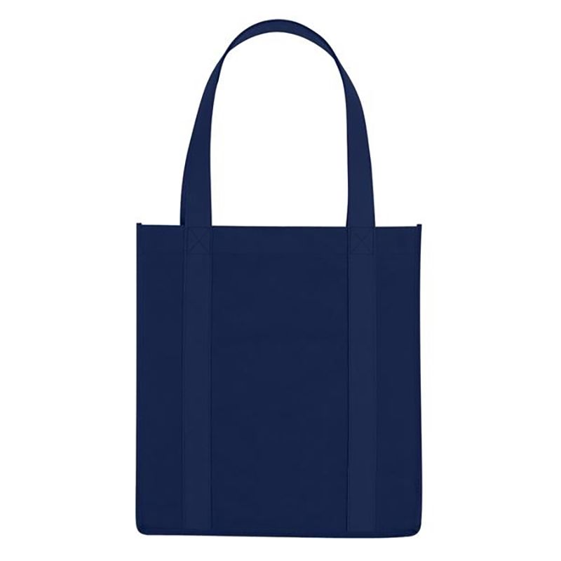 Navy Blue - Non-Woven Avenue Shopper Tote Bags - Blank - Budget Shopper