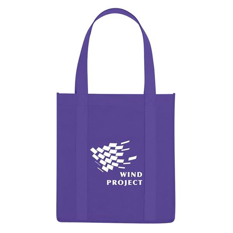 Purple - Non-Woven Avenue Shopper Tote Bags - Printed - Tote Bags
