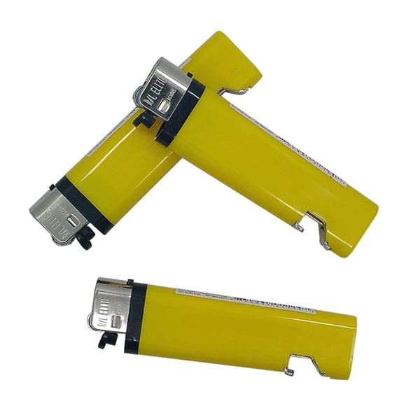 Custom Bottle Opener Lighters - Yellow - Printed