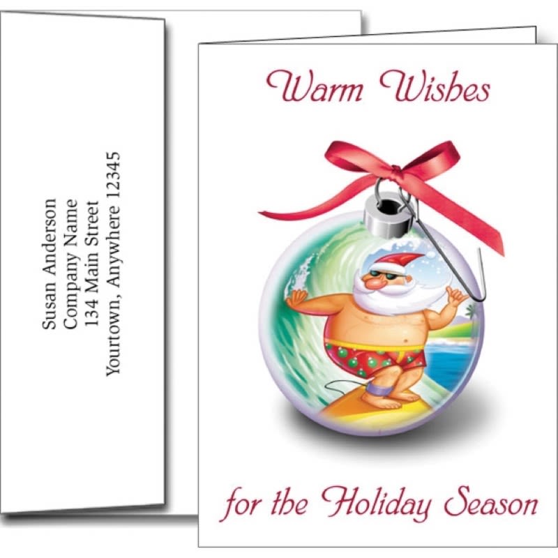 Funny Santa Holiday Greeting Cards With Imprinted Envelopes