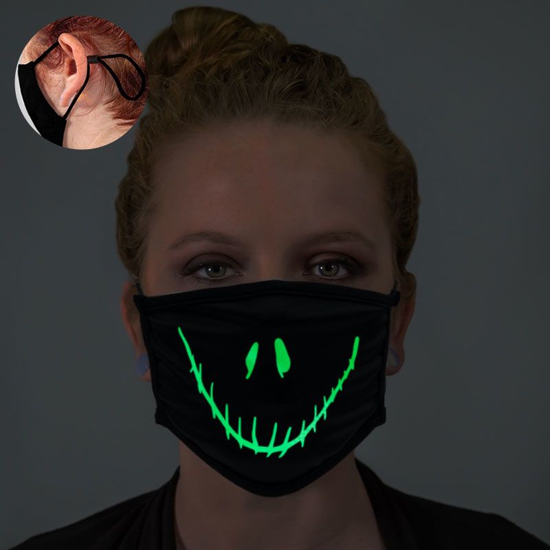 Halloween Smiley Face Glow In The Dark Face Mask