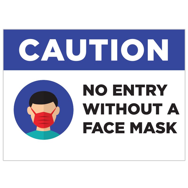 No Entry Without A Mask Stickers