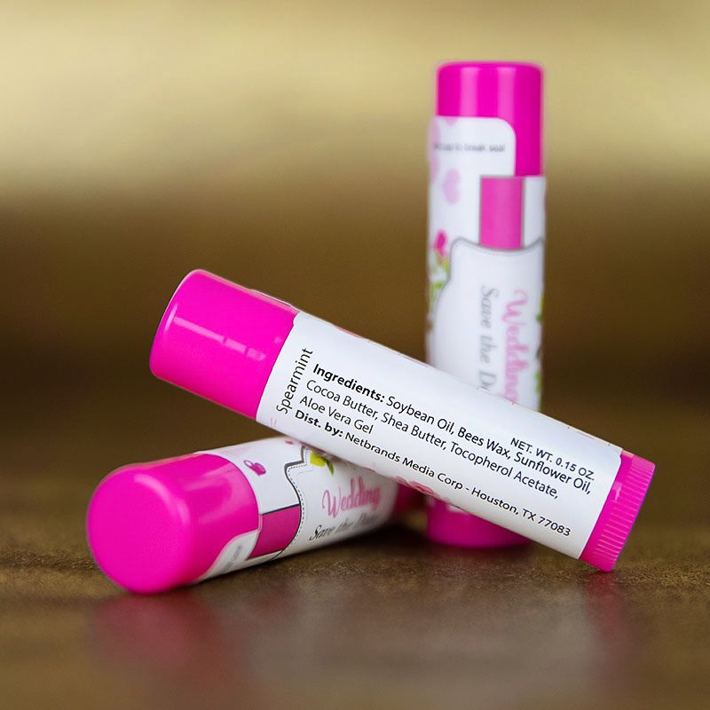 Hot Pink Lip Balm Tube with Full Imprint Colors - Lip
