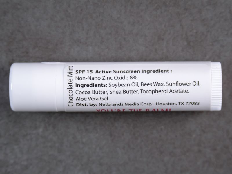 White Custom SPF 15 Beeswax Lip Balms with Full Imprint Colors - Ingredients Label - 