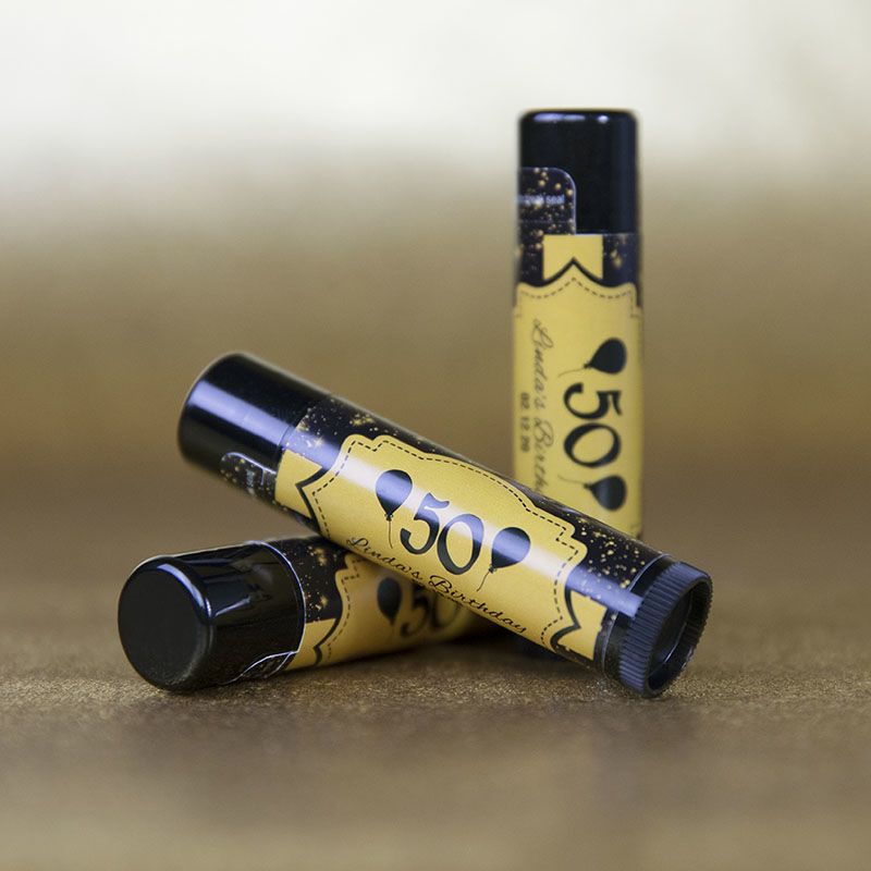 Black Flavored Beeswax Lip Balm with One Imprint Color - Lip Balm