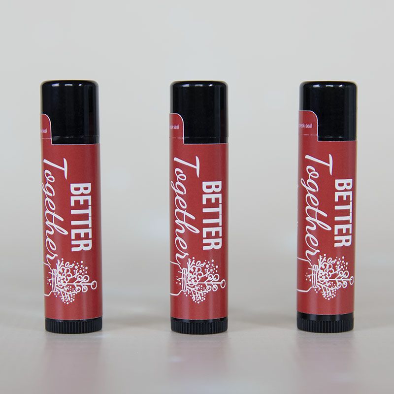 Black Natural Beeswax Lip Balm with One Imprint Color - Skin Care