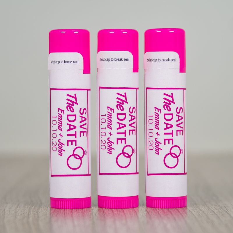 Hot Pink Natural Beeswax Lip Balm with One Imprint Color - Lip Balm