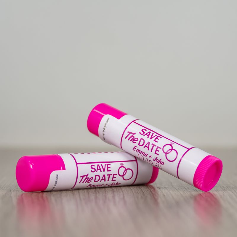 Hot Pink Natural Beeswax Lip Balm with One Imprint Color - Lip