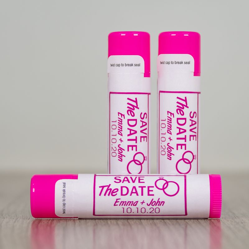 Hot Pink Natural Beeswax Lip Balm with One Imprint Color - Lip
