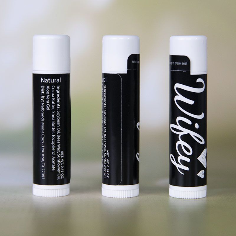 White Natural Beeswax Lip Balm with One Imprint Color - Lip Balm