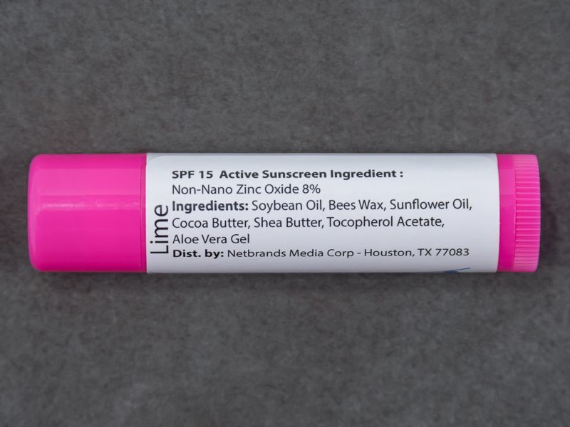 Hot Pink Custom SPF 15 Beeswax Lip Balms with One Imprint Color - Ingredients Label - 