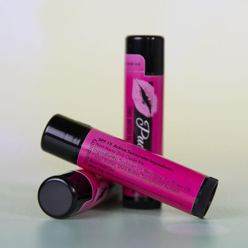 Black Custom SPF 15 Beeswax Lip Balms with Full Imprint Colors - 