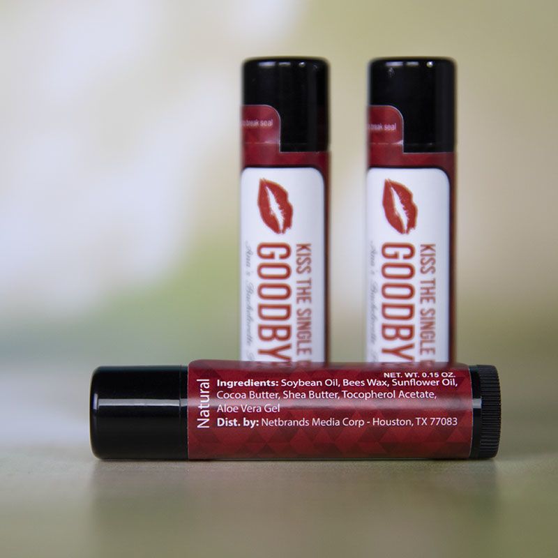 Black Natural Beeswax Lip Balm with Full Imprint Colors - Lip Balm