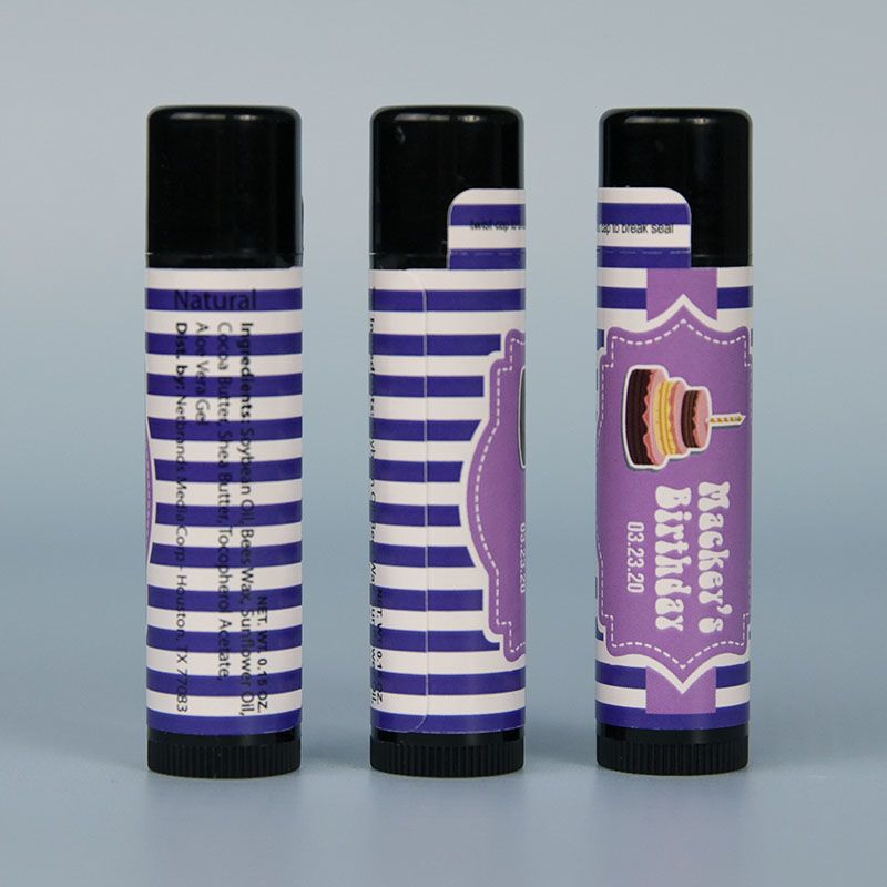 Black Natural Beeswax Lip Balm with Full Imprint Colors - Skin Care