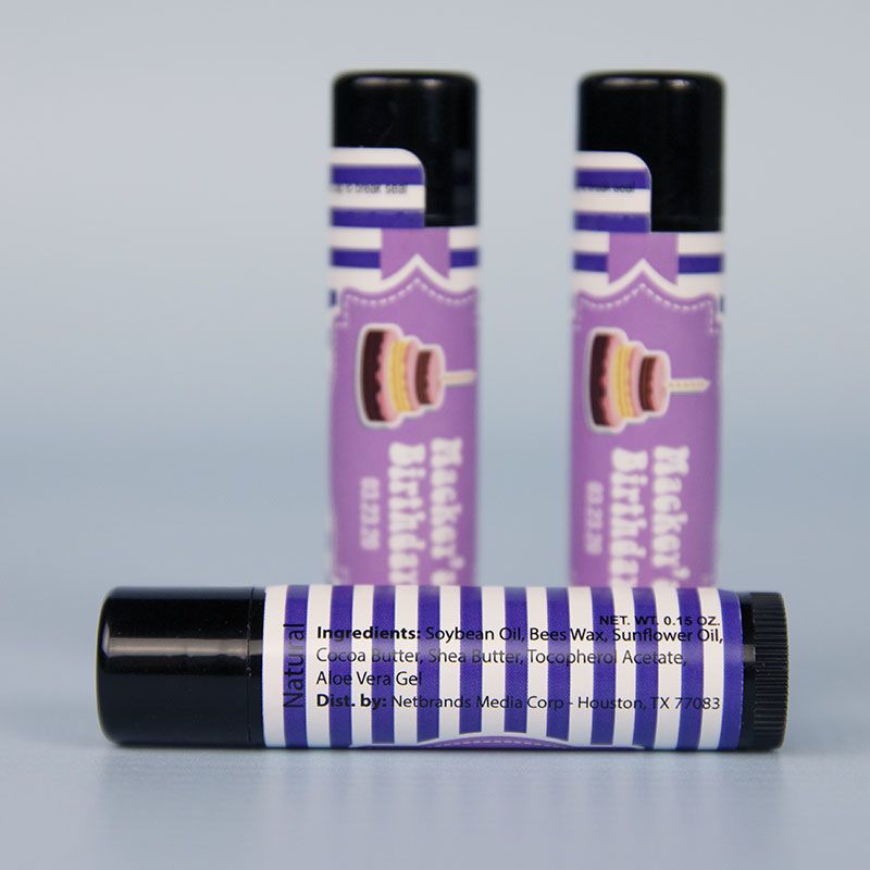 Black Natural Lip Balm in Black Tube with Full Imprint Colors - Lip Balm