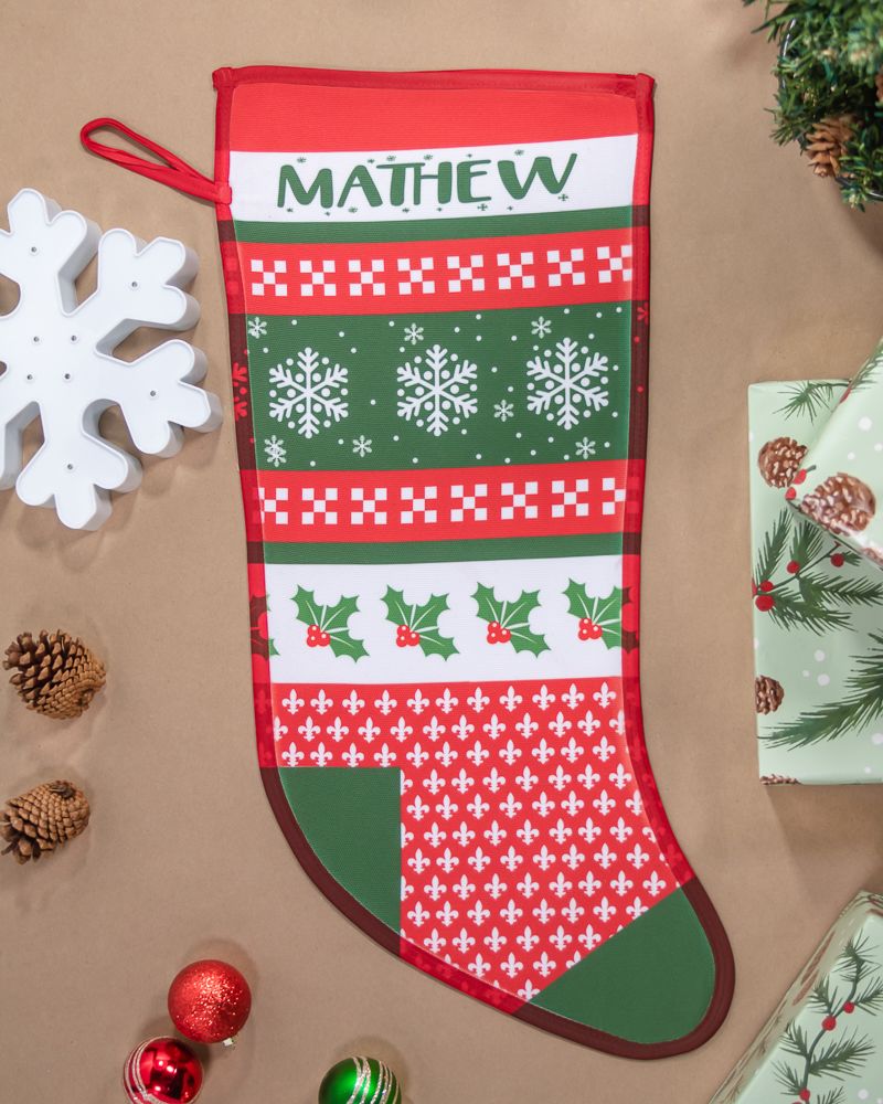 Personalized Name Nordic Christmas Stockings - 