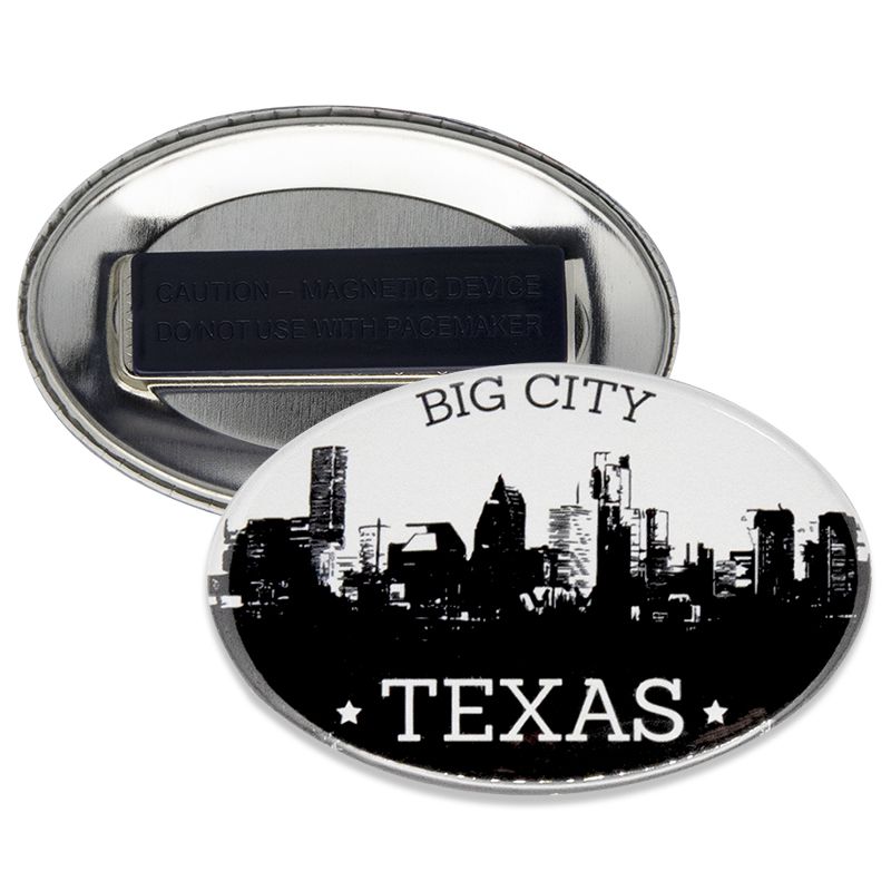 1.75 x 2.75 Inch Oval Wearable Clothing Magnet Buttons - Imprint Buttons