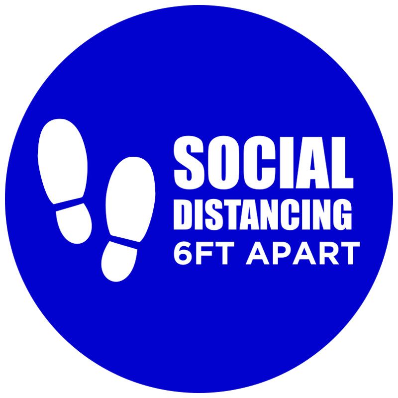 6ft Apart Round Social Distancing Stickers - Stay Apart