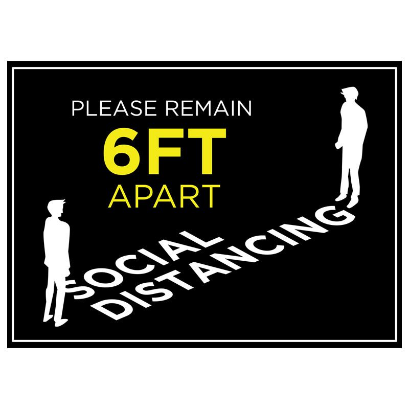 Remain 6ft Apart Social Distancing Stickers - 6ft Apart