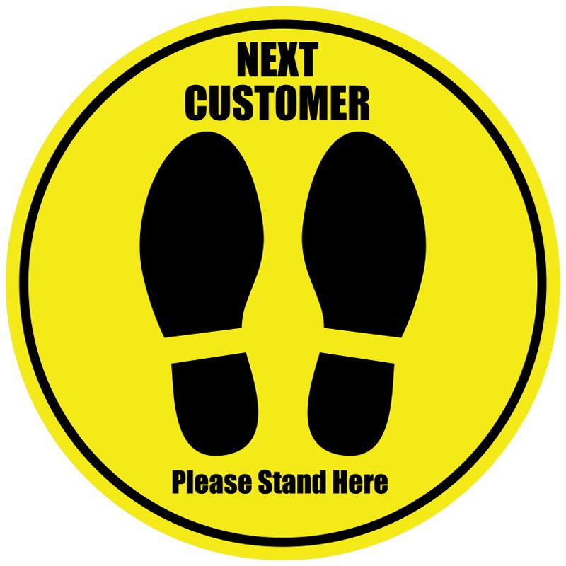 Next Customer Round Floor Stickers - Social Distancing Stickers
