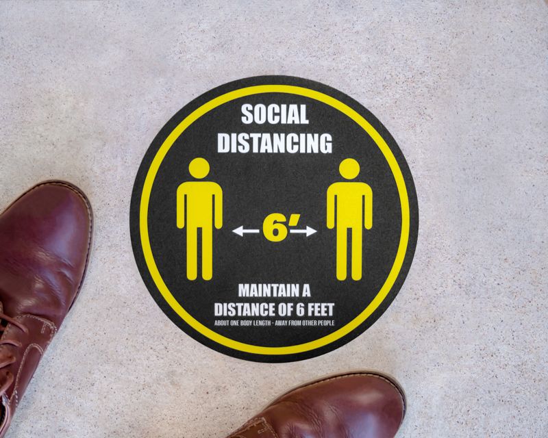 Distance Of 6ft Round Social Distancing Stickers - 6ft Social Distancing