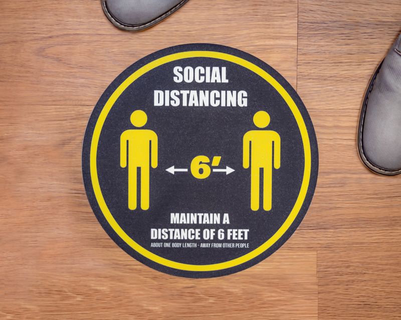 Distance Of 6ft Round Social Distancing Stickers - Social Distancing Stickers