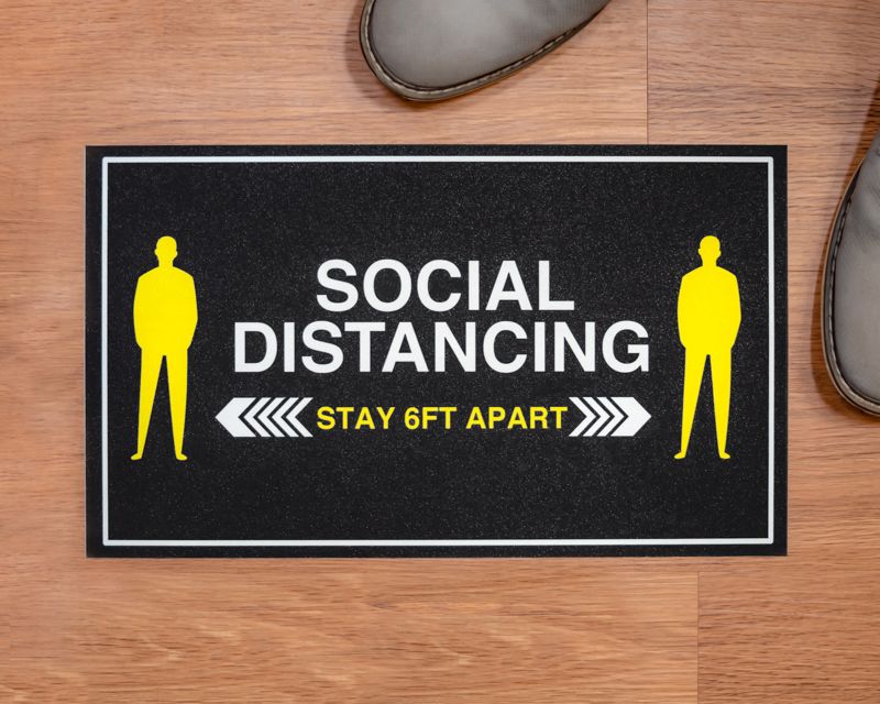 Stay Apart Rectangle Social Distancing Stickers - Floor Stickers