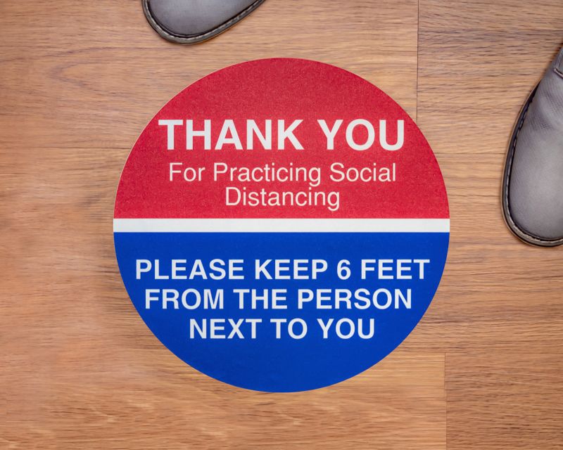 Thank You Round Social Distancing Stickers - 6 Ft Social Distancing