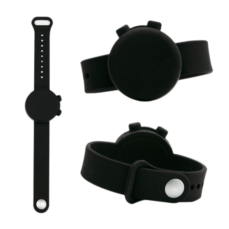 01 Adjustable Hand Sanitizer Dispenser Silicone Wristbands_Black - 