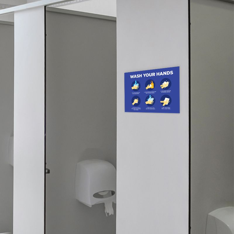 Wash Your Hands Instructional Stickers - 6ft Social Distancing