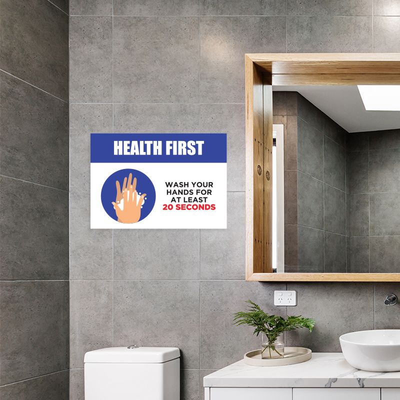 Health First 20 Seconds Rule Stickers - 6 Ft Social Distancing