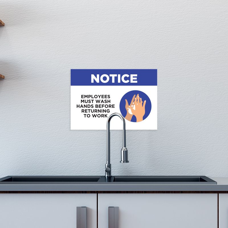 Employees Must Wash Hands Stickers - 6ft Apart