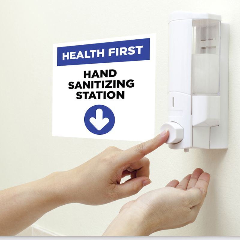 Hand Sanitizing Station Stickers - Social Distancing