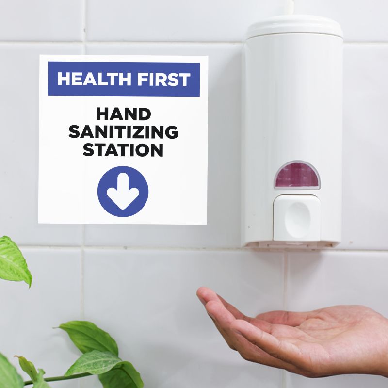 Hand Sanitizing Station Stickers - Stay Apart