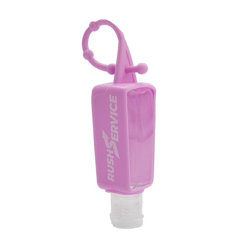Custom Silicone Bottle Holders for 1oz Hand Sanitizers - Pink - 