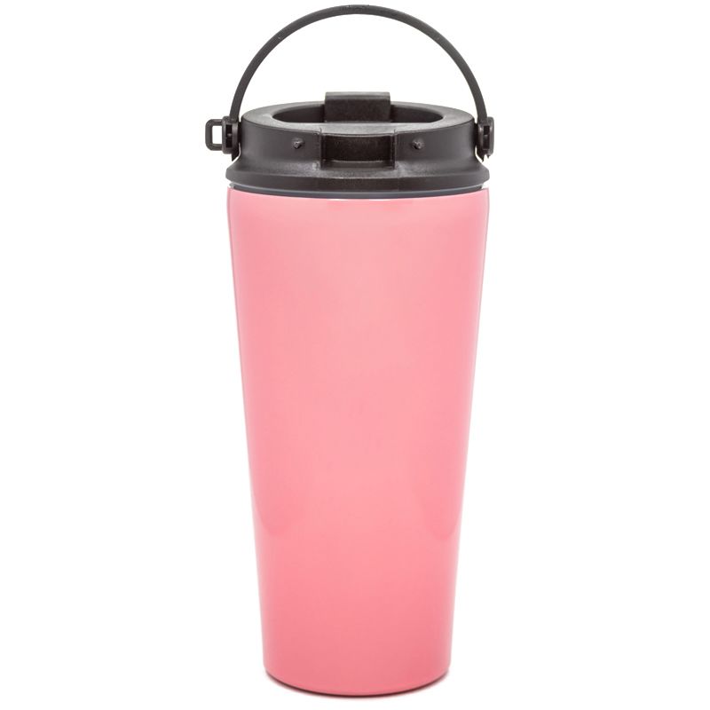 17 Oz. Laser Engraved Travel Coffee Tumblers With Handle Pink - Tumbler
