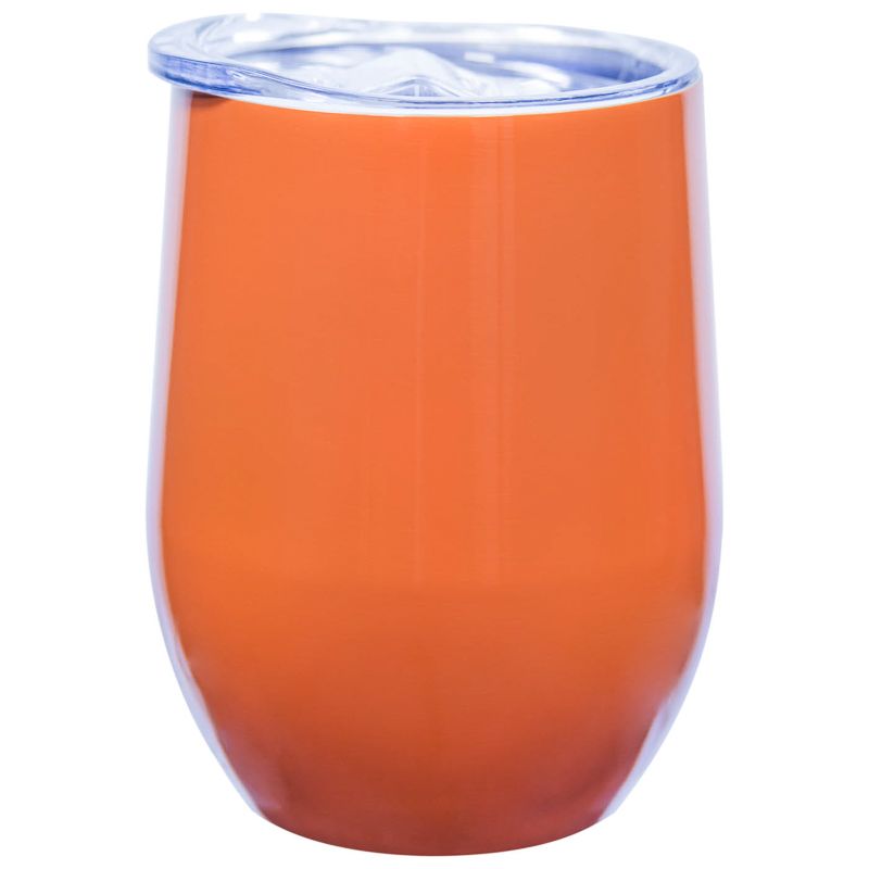 12 Oz. Laser Engraved Stainless Steel Wine Tumblers Orange Blank - Travel Mugs