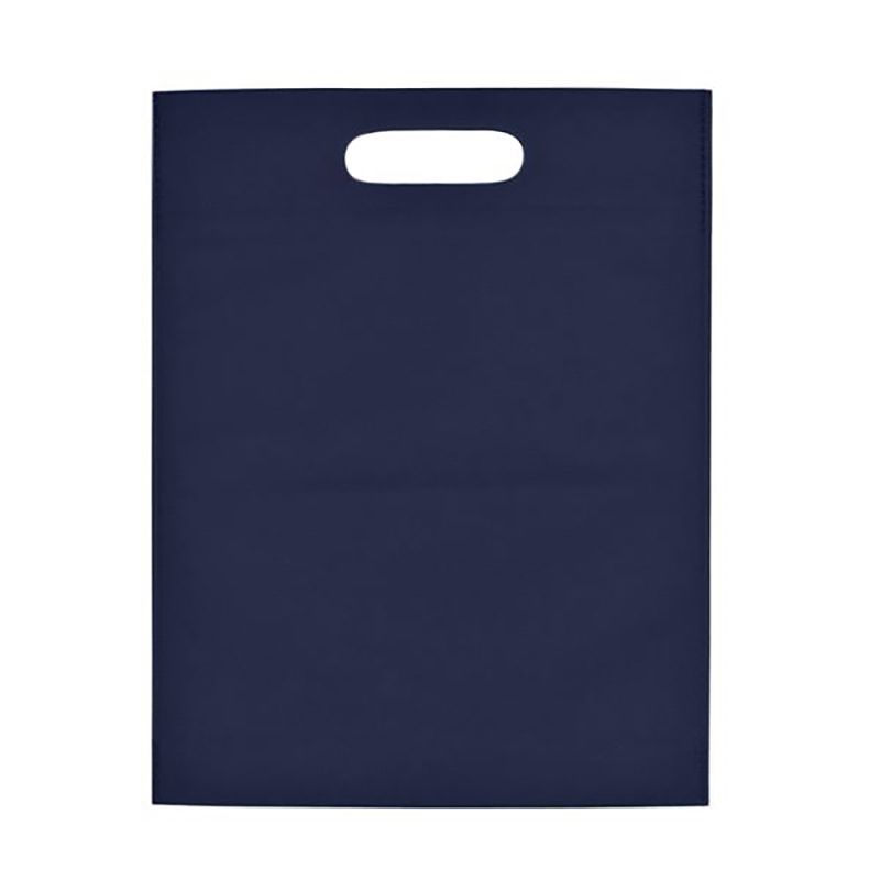 Heat Sealed Non -Woven Exhibition Tote Bags - Navy Blue Blank - Non-woven