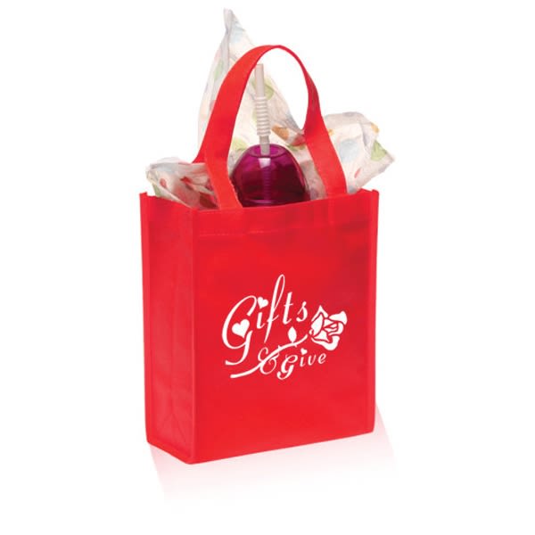 Custom Gift Bag - 80GSM Non Woven Tote Bags - Red Printed - Non-woven