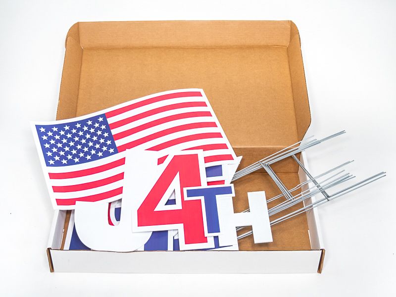 Pre-Packaged Happy 4th Of July Yard Letters - July