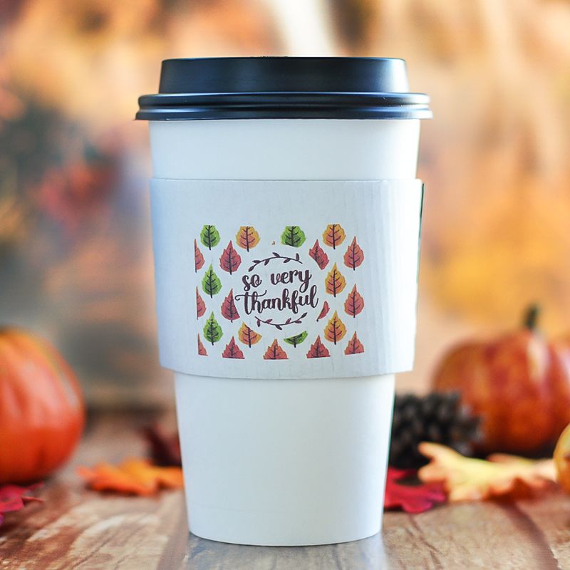 01Custom Traditional White Cup Sleeves - Paper Cup Sleeves