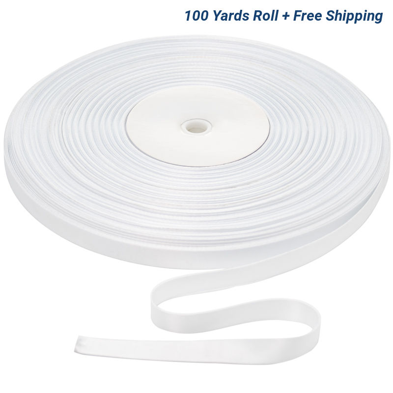 5/8 Inch White Sublimation Lanyard Rolls - 100 Yards/Roll