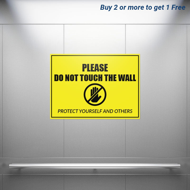 Do Not Touch Wall Rectangle Stickers