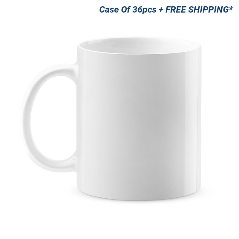 11oz White Ceramic Sublimation Coffee Mugs - Case Of 36pcs - Blank Sublimation Drinkware