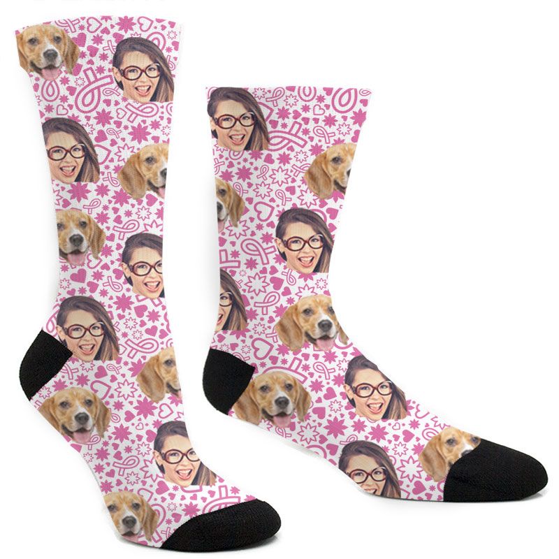 Custom Breast Cancer Ribbon Socks Socks